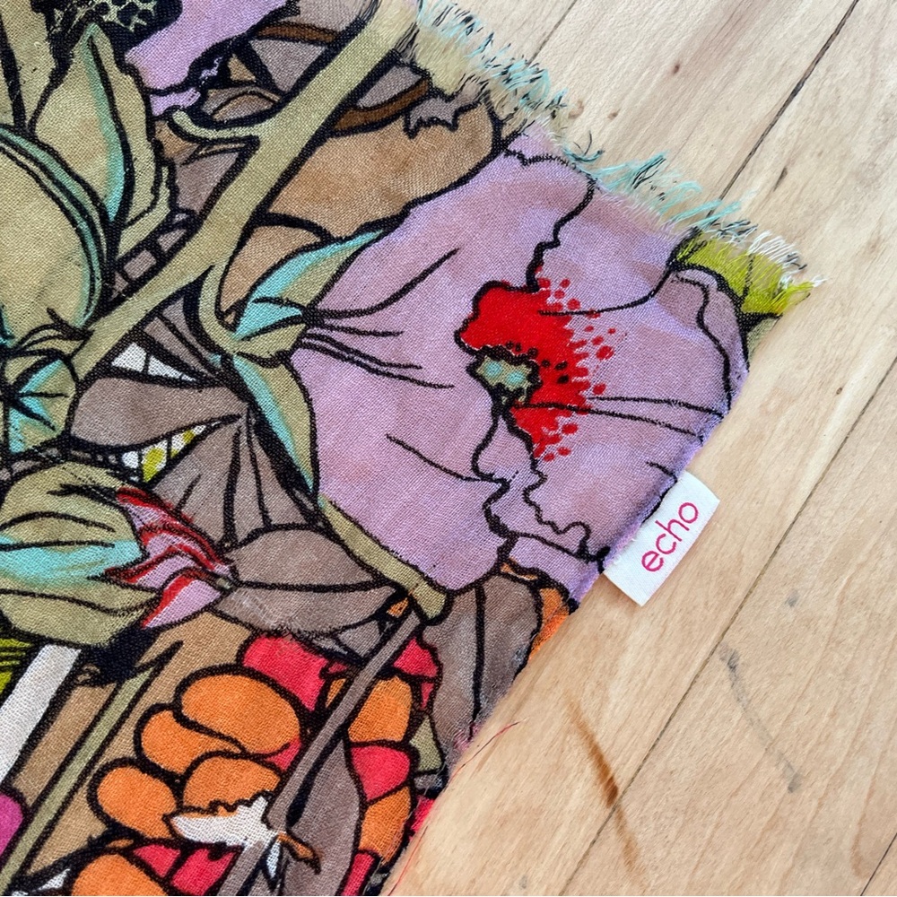 Echo floral, multicolored scarf